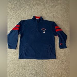 Vintage Tennessee Titans Jacket Adult XL Blue Long Sleeve Fleece 1/4 Zip Pockets